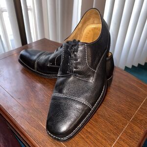 Sandro Moscoloni Oxford Shoes Men's Size 11 EEE Black Pebble Leather Lace Up